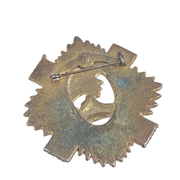 Vintage Royal Scots Military Badge 1940s 1950s Starburst Style with Classical Pr - Picture 4 of 6